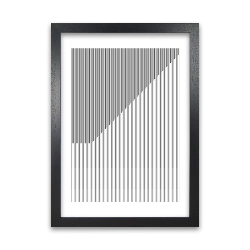 Simple Black And White Bauhaus - Print, Black Frame, 30cm H x 21cm W x 3cm D
