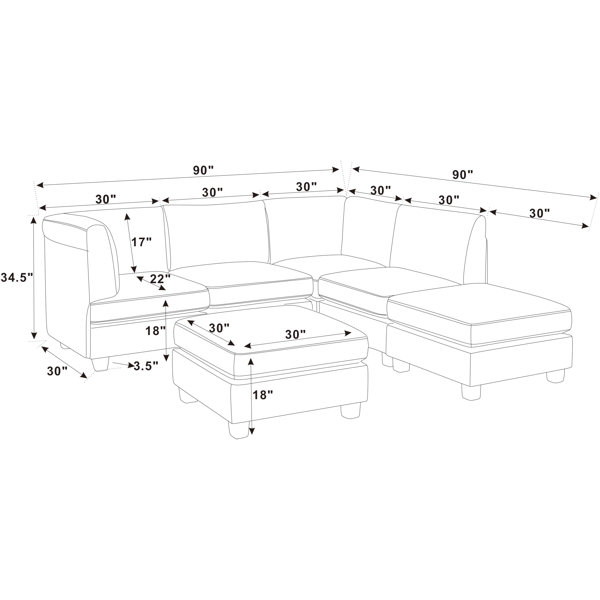 Wade Logan® Angelamaria 6 - Piece Faux Leather Sectional & Reviews ...