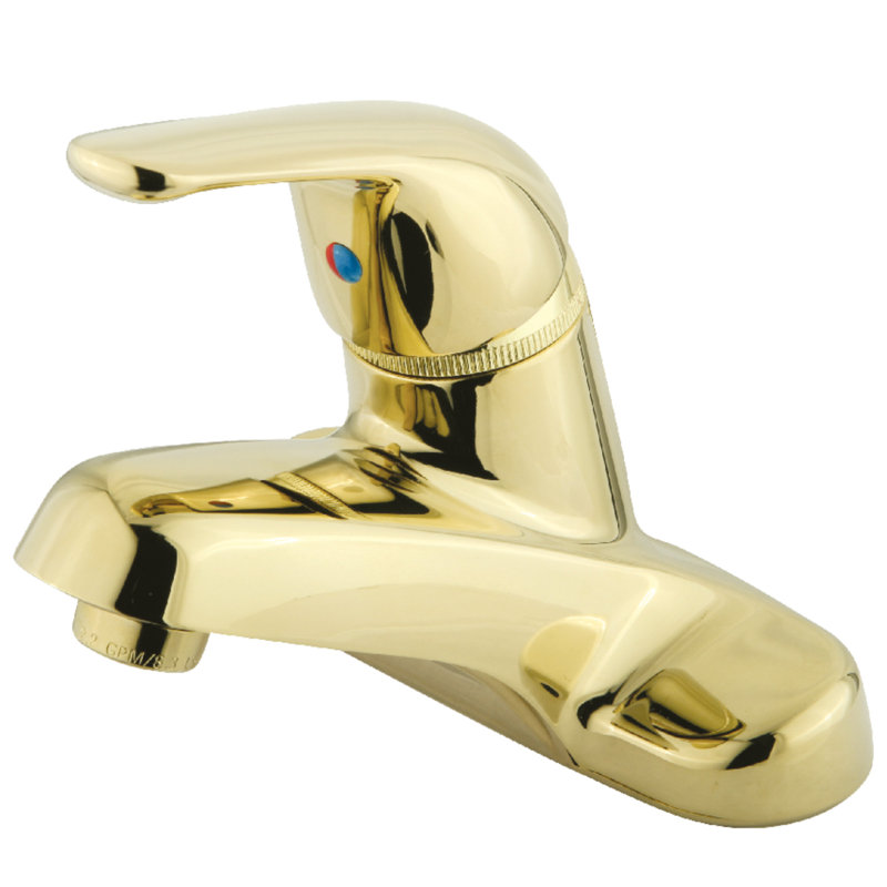 Kingston Brass Chatham Single-Handle 2-Hole Deck Mount 4" Centerset Bathroom Faucet, Polished Brass