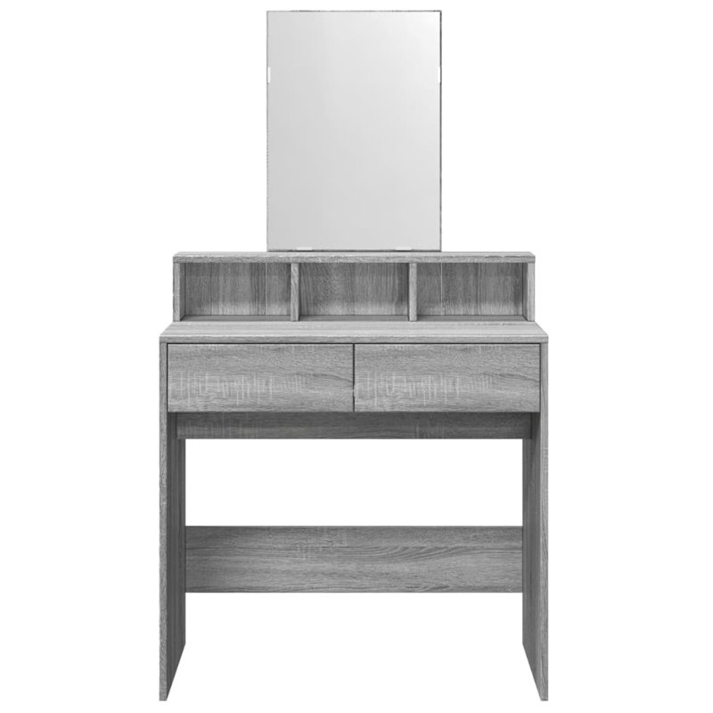 Dressing Table with Mirror, Grey Sonoma