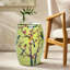 Tabouret en céramique fleur et oiseau