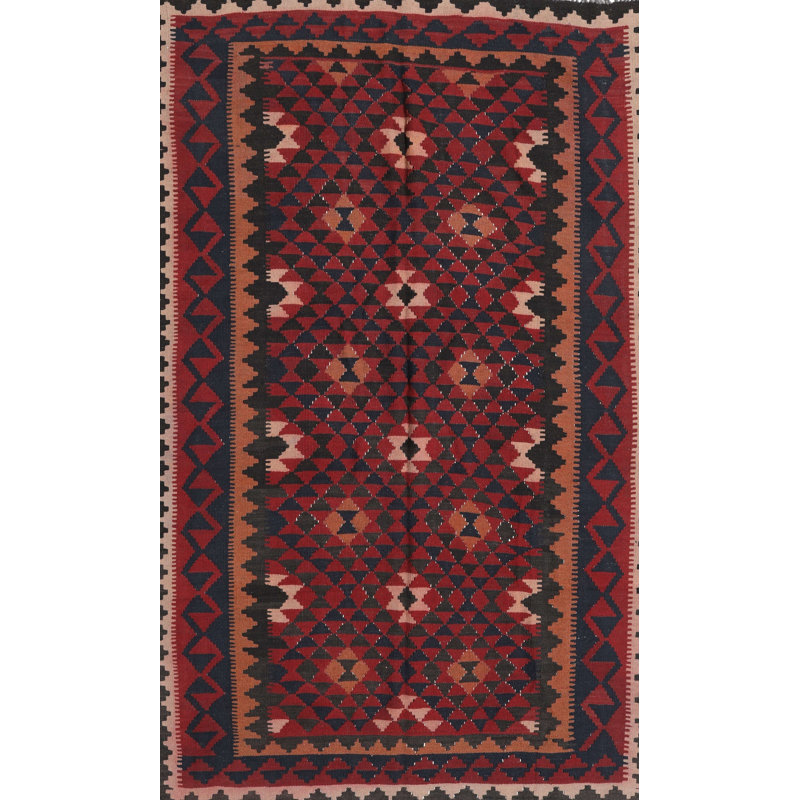 Tapis rouge / noir Southwestern, Rectangle 8 pi x 12 pi