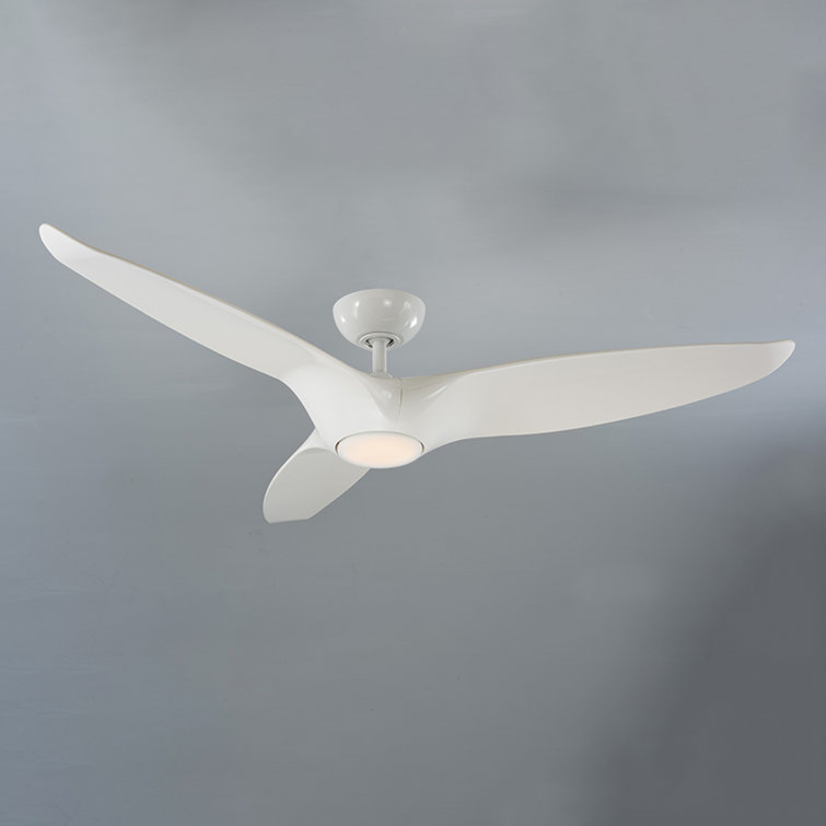 Morpheus III 60" 3 - Blade Outdoor/Indoor Smart Standard Ceiling Fan with Wall Control and LED Light Kit Included, Works With Alexa and iOS or Android App