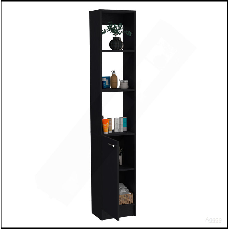 Armoire de rangement en lin avec une porte Parks, une grande armoire de salle de bain avec 6 tablettes, pour salle de bain, salon, cuisine