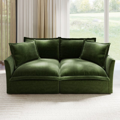 Chenille Sofa, Chenille Fabric, Cloud Sofa Couch 2 Seater Sofa with Removable Cover, for Living Room