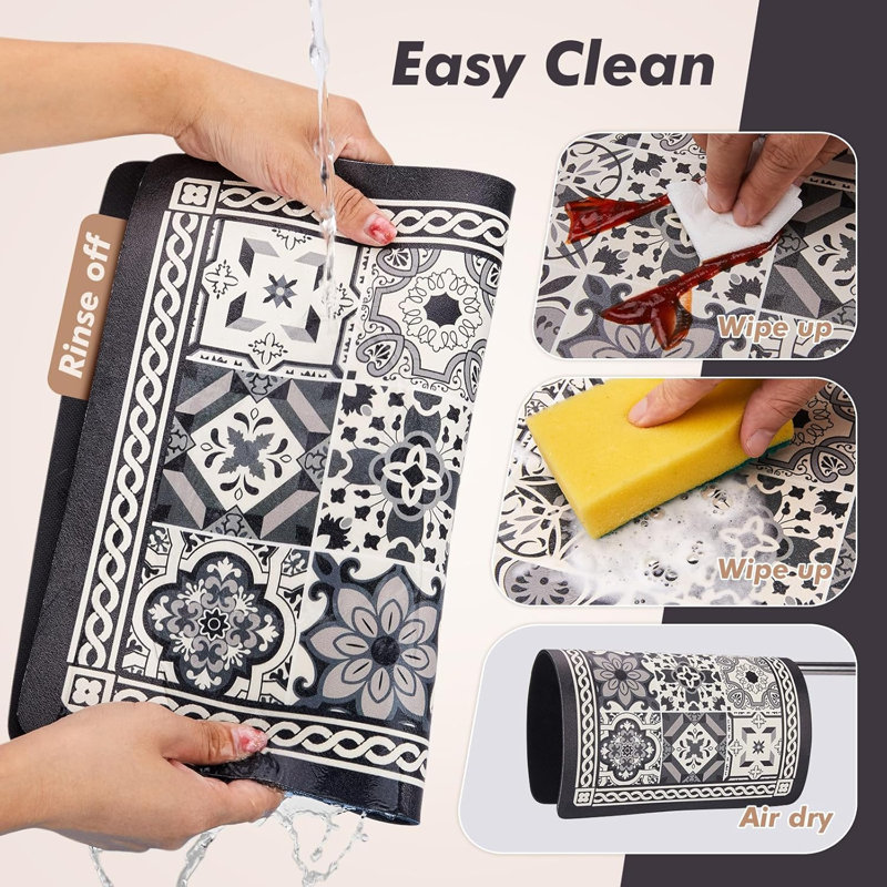 Tapis de café, tapis de séchage de style bohème, absorption d'eau rapide