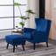 Upholstered Wingback Chair with Footstool-2088036194