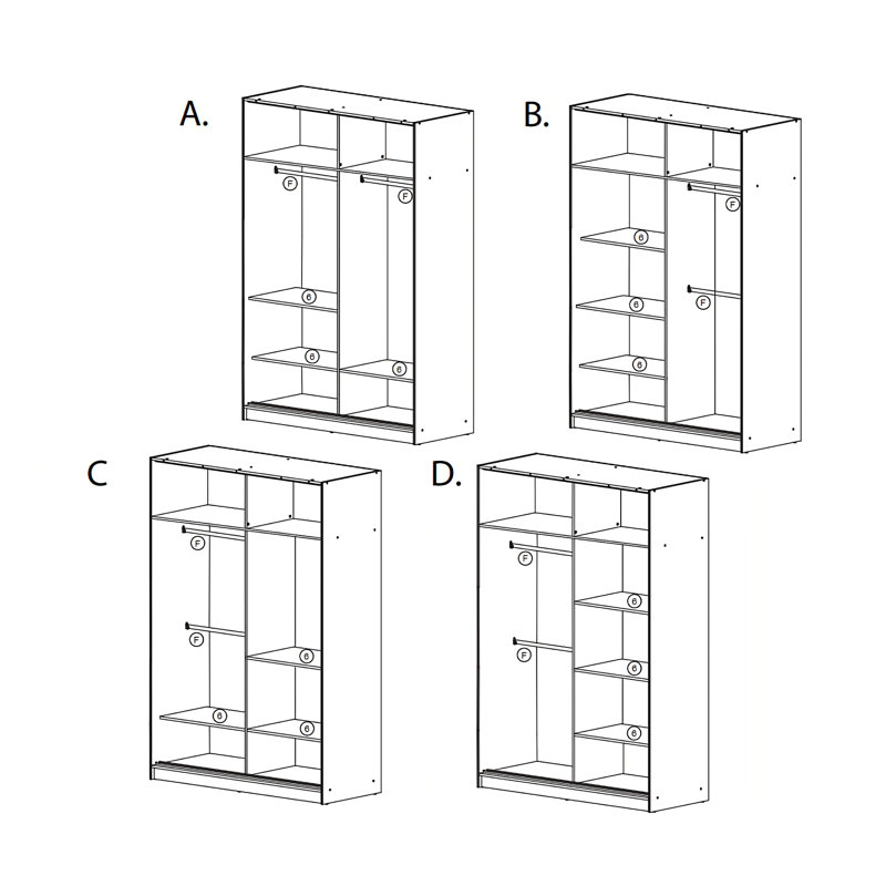 Armoire Chico, H 85 po x l 47 po x P 24 po, Acajou