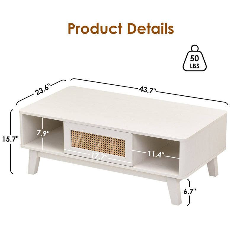 Table basse (table incluse seulement), Blanc