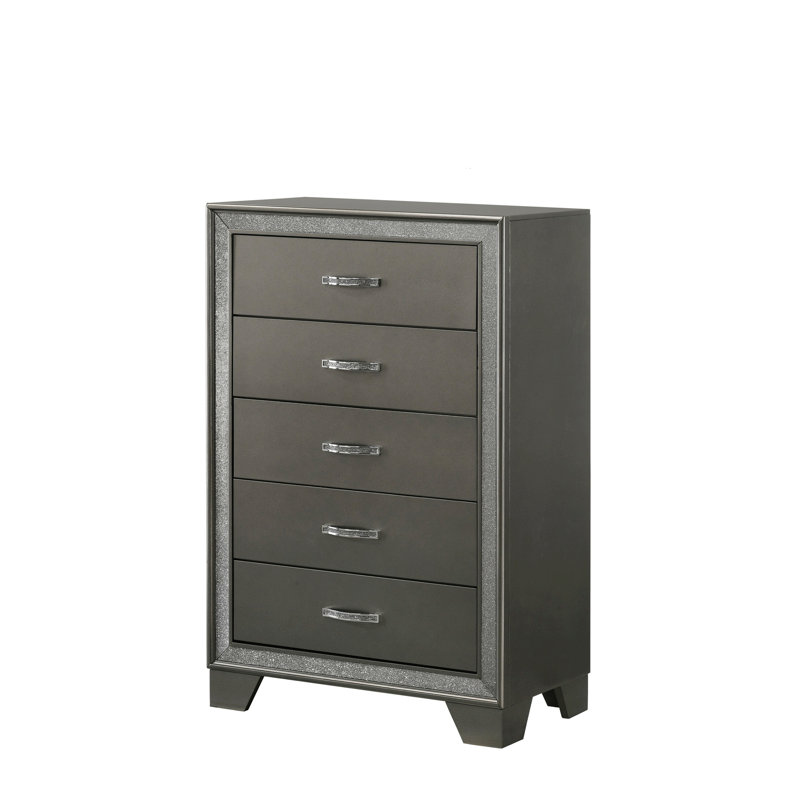 Commode contemporaine, commode de chevet avec cinq tiroirs
