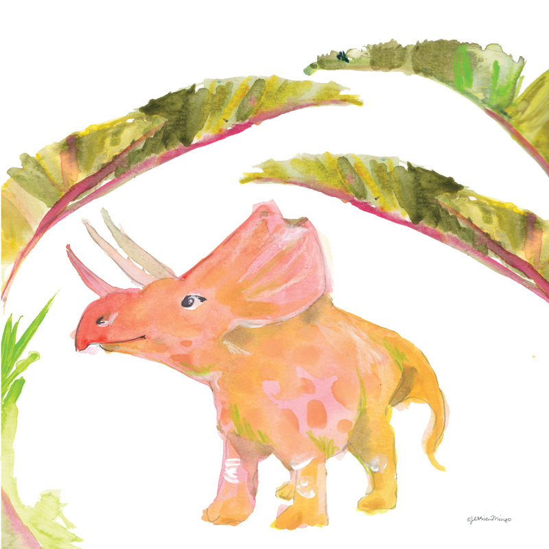 Triceratops par Jessica Mingo - impression, H 36 po x l 36 po, Non, Toile tendue