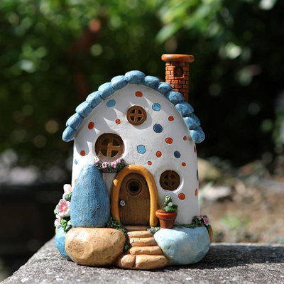 Veilleuse décoration de jardin petite maison lampe solaire balcon aménagement paysager lampe de nuit décoration en résine