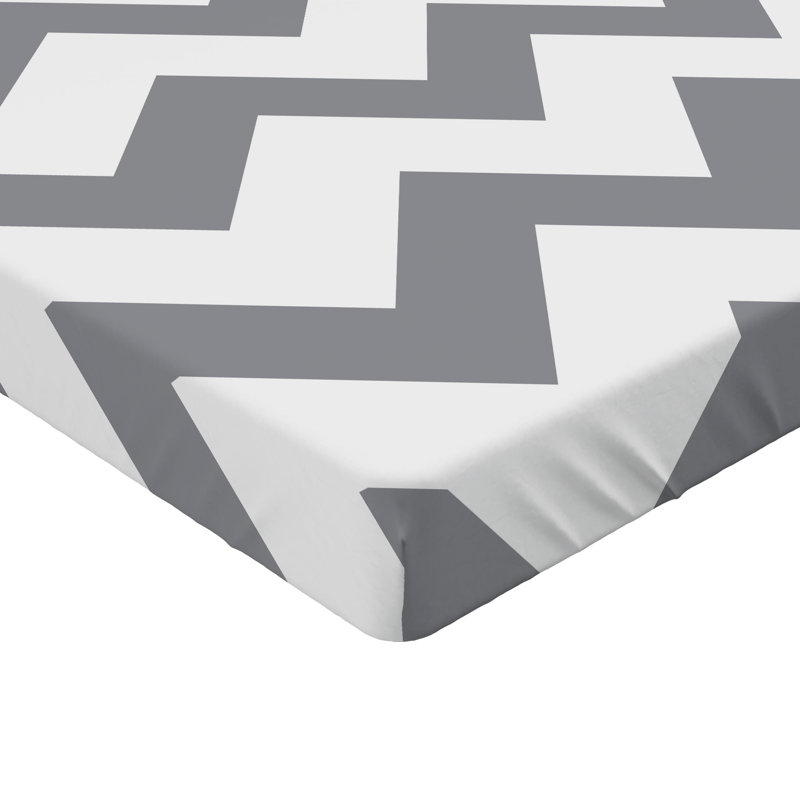 Drap-housse Ambesonne, paquet de 2, Drap-housse grand, Chevron blanc / gris