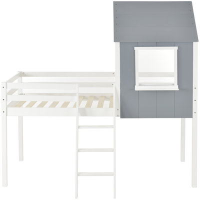 North Stoke Loft Bed House Beds with Built-in Ladder Included