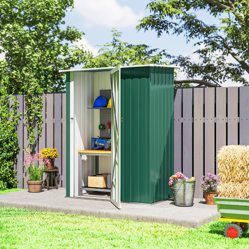 4.7ft. W x 2.8ft. D Flat Garden Shed, Green