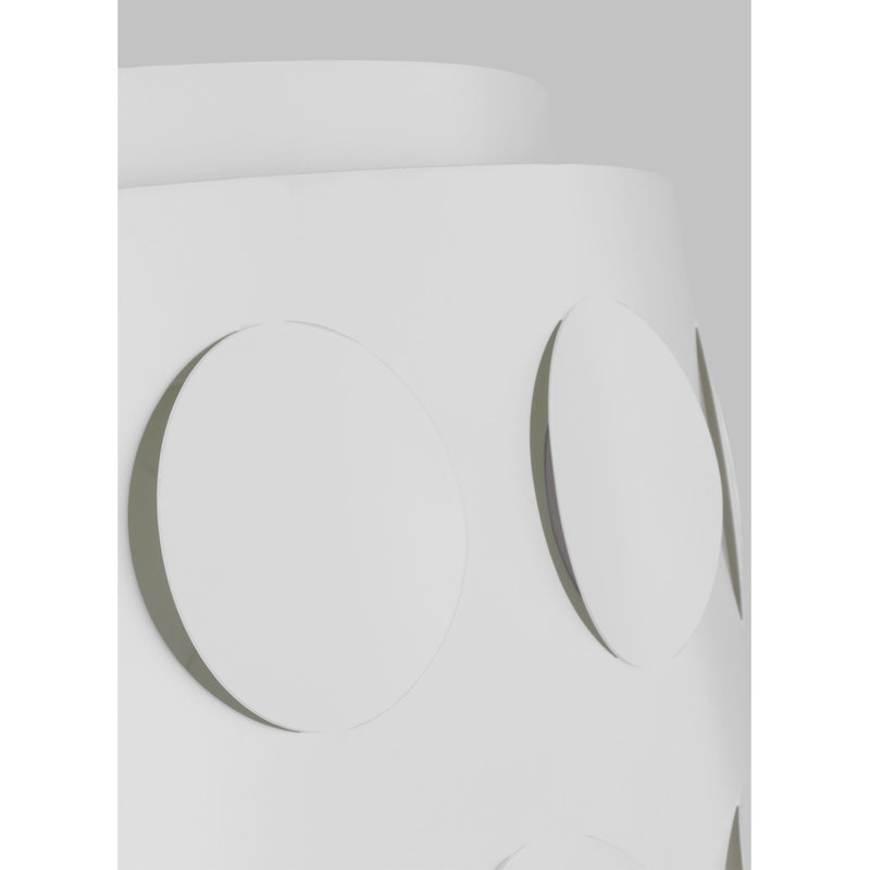 Dottie Matte White Polished Nickel Drum Flush Mount