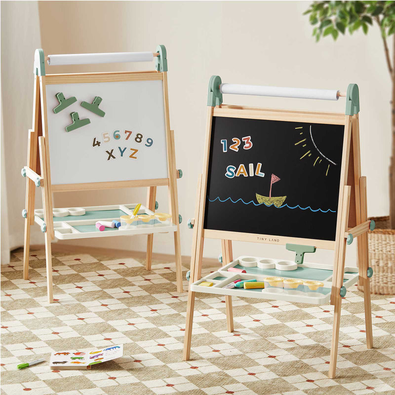 Tiny Land® Magnitales Easel for Kids - Green, Natural/Green