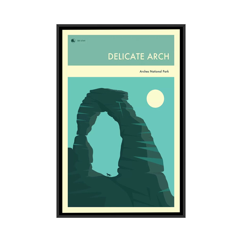 « délicat arche », impression sur toile, H 26 po x l 18 po x P 1,5 po, Toile avec cadre noir, Pas de tapis