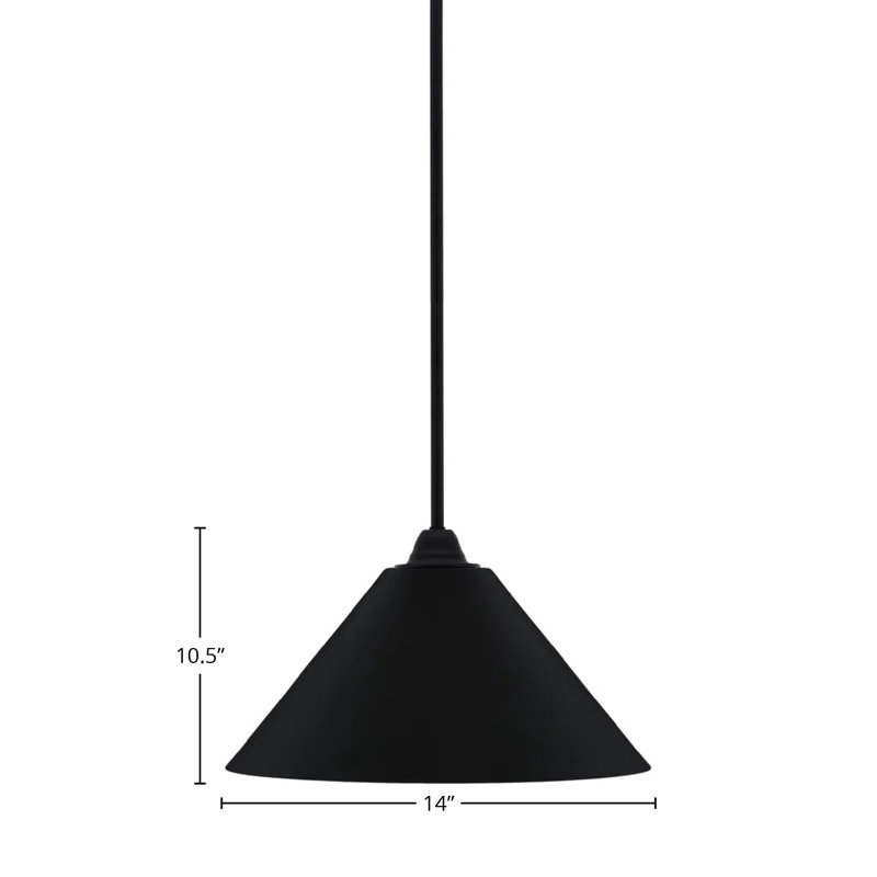 Paramount Stem Hung Pendant, 8" H x 14" W