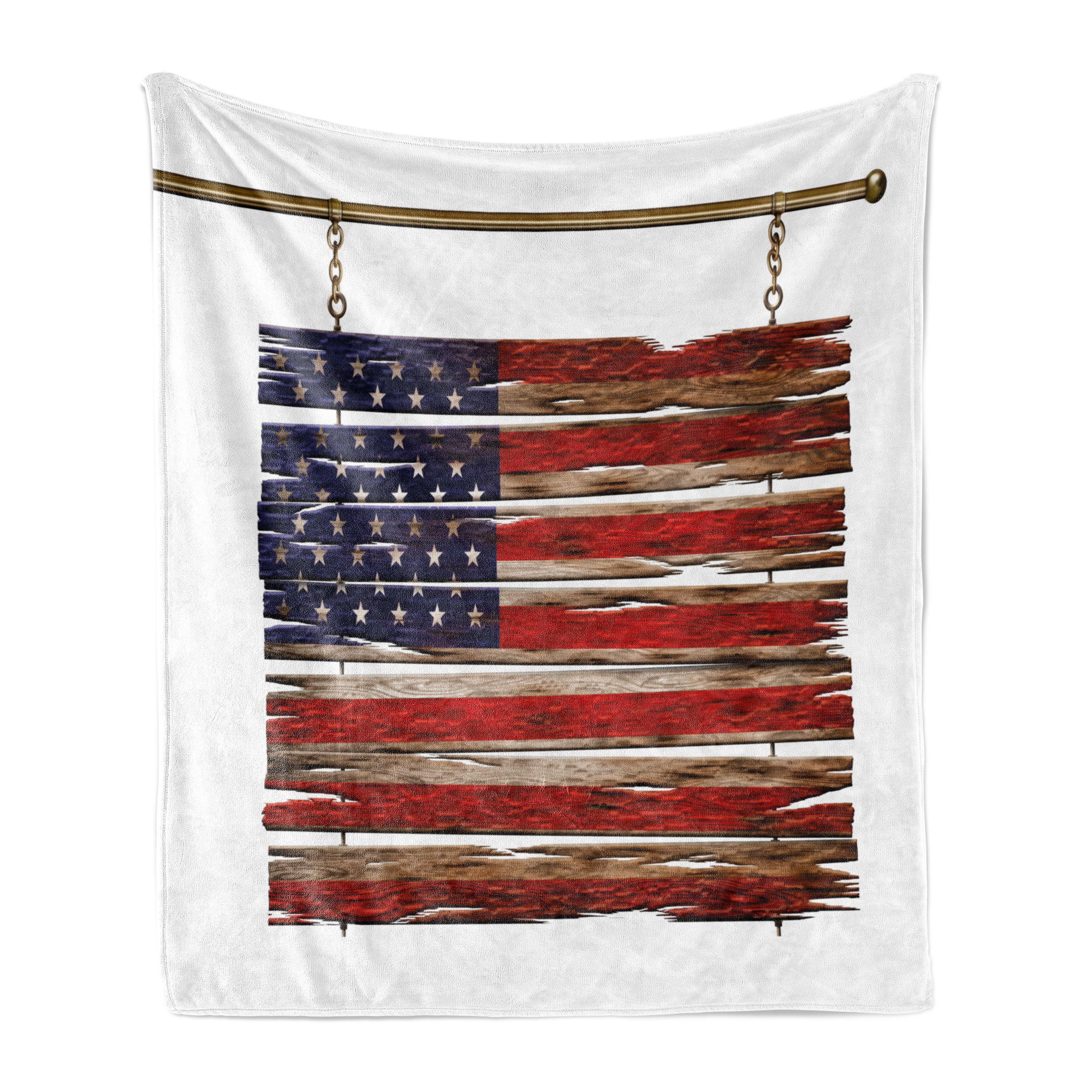 Image showcasing Ambesonne Prehistoric Country Fleece Throw Blanket Rustic Flag ...
