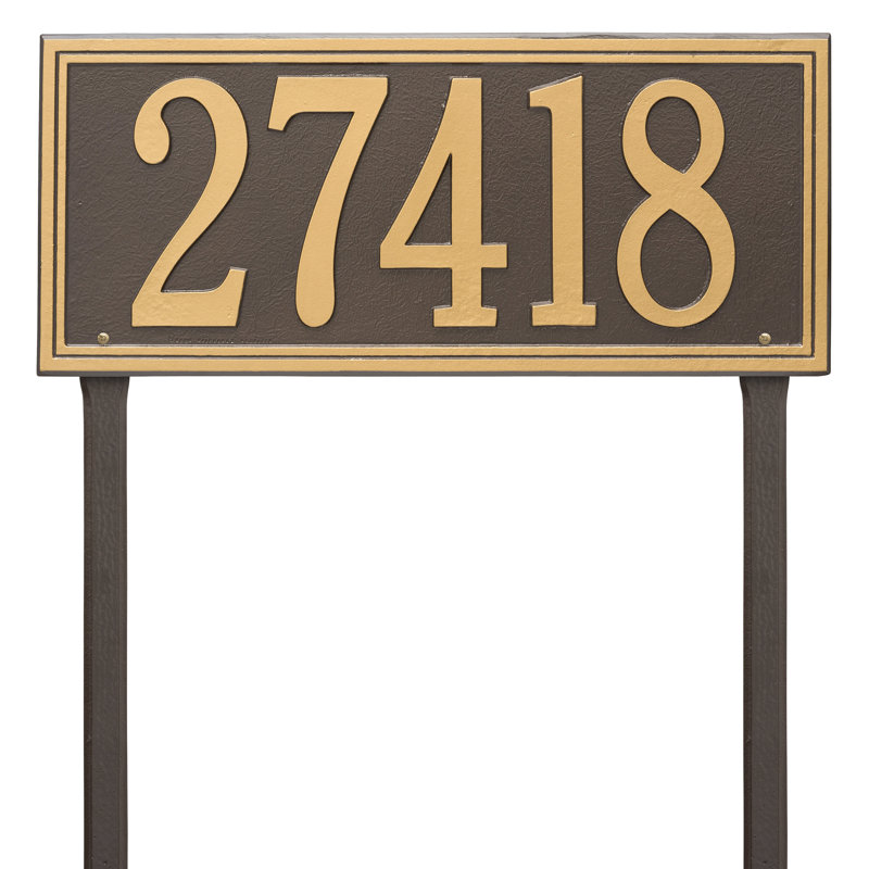Plaque d'adresse sur 1 ligne Double Line, Bronze et doré, Oui