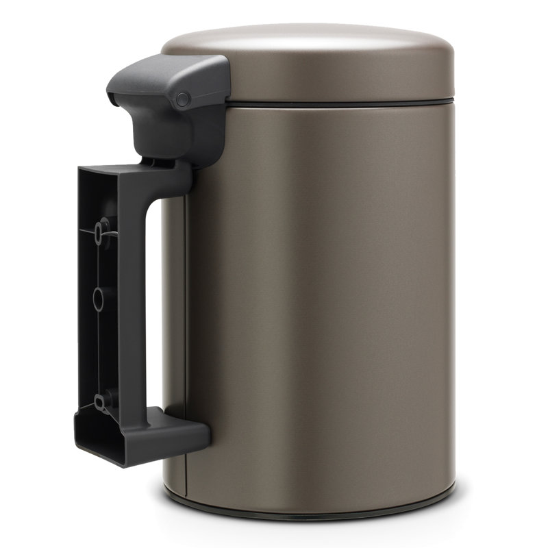 NewIcon 3 Litre Wall Mounted Bin, Platinum
