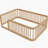 Wooden Full Size Floor Bed Frame With Fence For Kids, Ideal For Stimulating Creativity And Ensuring Safety-2108923251