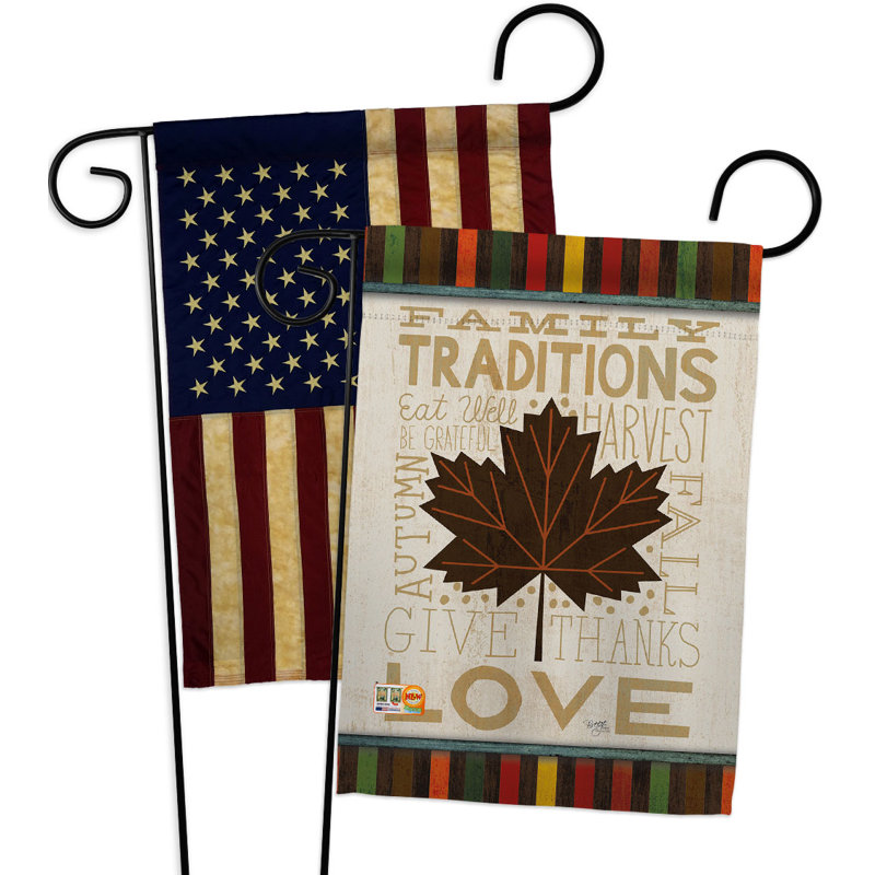 Drapeau de jardin en polyester 18,5 x 13 po Family Traditions