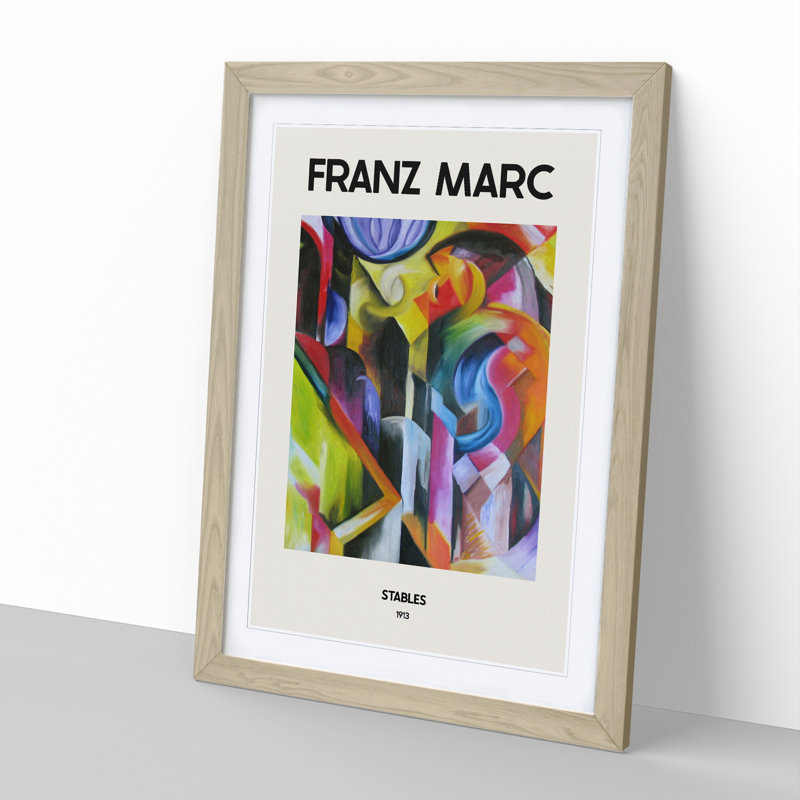 Stables by Franz Marc - Single Picture Frame Print, 65cm H x 48cm W x 2cm D, Oak Framed