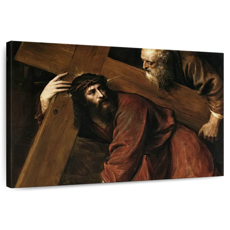 Leisha Christ portant la croix 1560, H 8 po x l 12 po