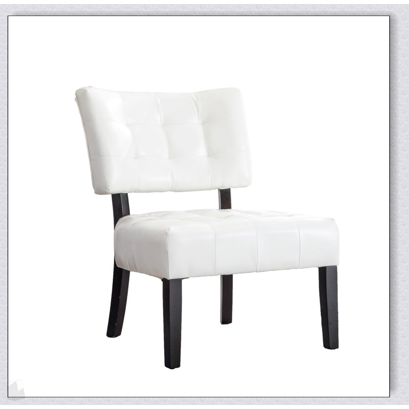 Fauteuil d'appoint capitonné en cuir mélangé avec sièges surdimensionnés, ivoire, parfait pour un confort luxueux et un design élégant