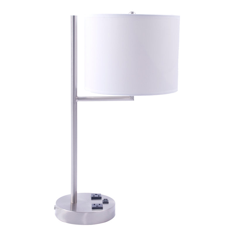 Lampe de table métallique 20 "avec prise Dimas