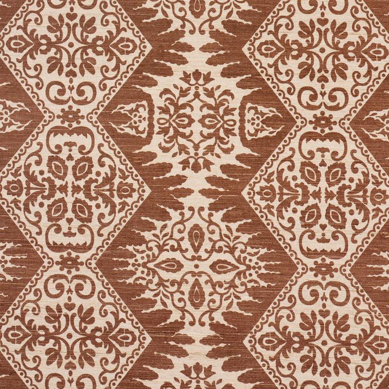 Berkeley Hand Printed Silk Fabric, Brown