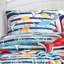 Ensemble d'édredon en microfibre bleu / jaune 4 pièces -1807496547
