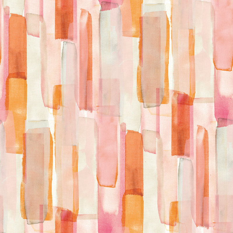 Papier peint adhésif en verre Mr. Kate, Rose / orange