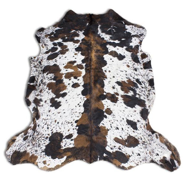 Tapis blanc/brun zone vache Briggs, Nouveauté 7 pi x 8 pi