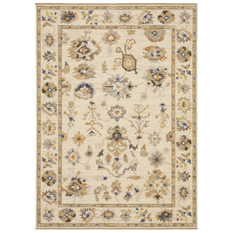 Kuester Bohemian Traditional Beige/ Tan Wool Blend Area Rug, Rectangle 2' x 3'