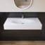 42'' Wall Mounted Bathroom Sink Solid Surface Rectangular Bathroom Sink With Faucet Hole
