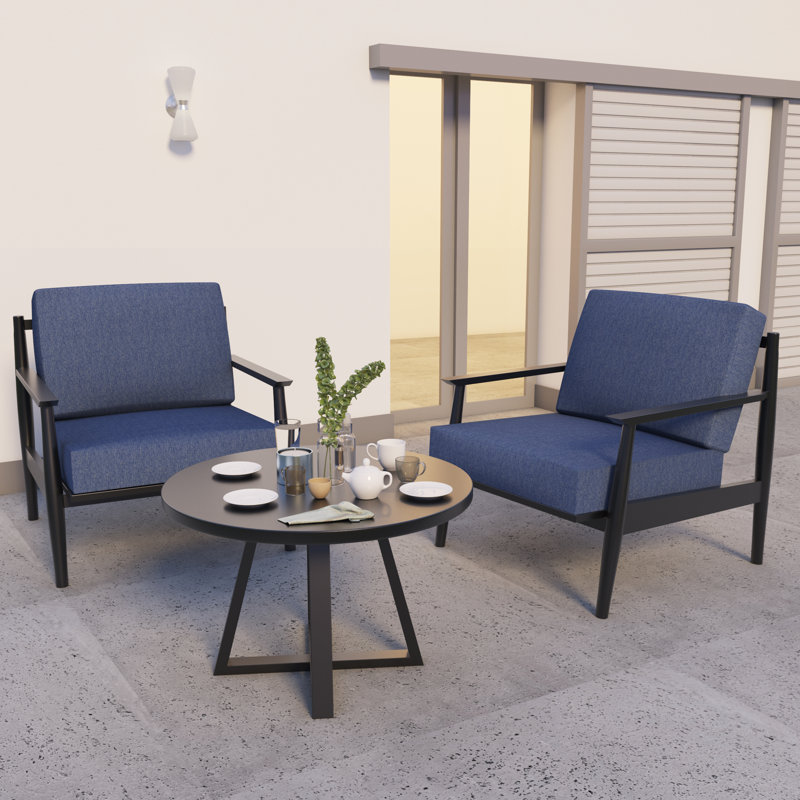 Outdoor 5" Seat / Back Cushion With Eco-Friendly Olefin Fabric, Blue