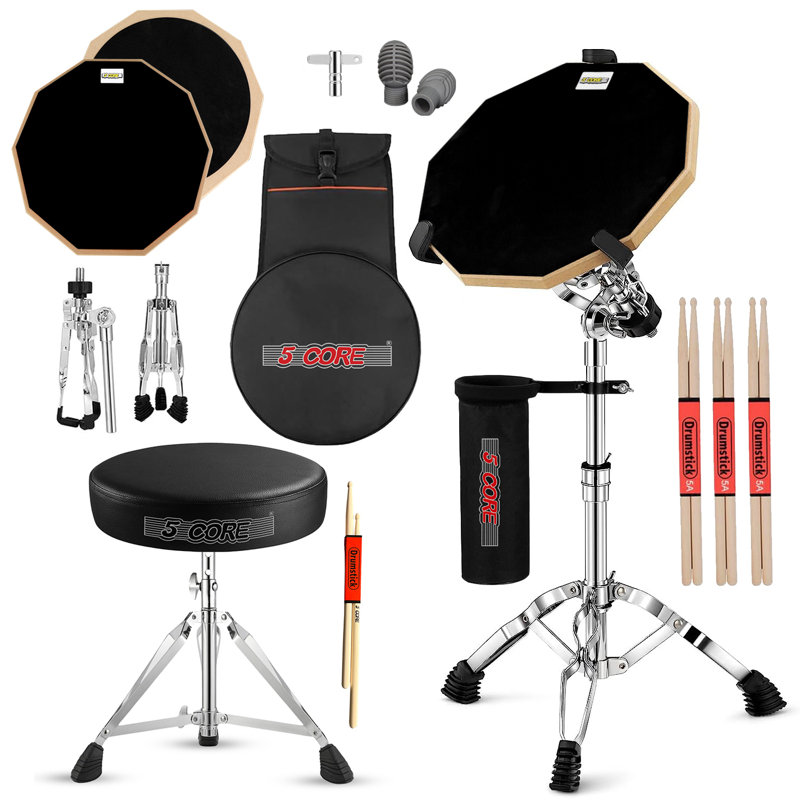 Siège rembourré pour tabouret de guitare ajustable 5 Core Drum Throne, Orange