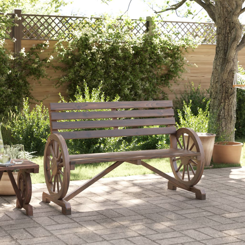 Solid Wood Fir Outdoor Bench, Brown