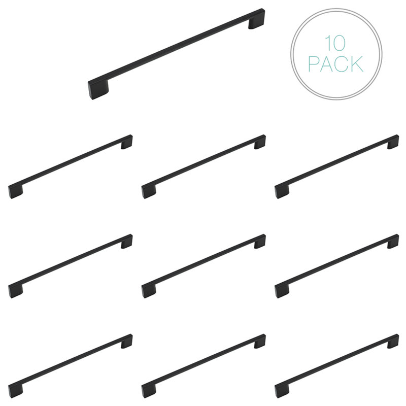 Soft Square 10 1/16" Center Bar Pull Multipack, Matte Black