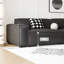 Causeuse-coussin modulable noire en cuir véritable