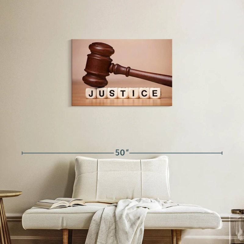 Cubes de lettres Alcaraz Justice, H 20 po x l 30 po