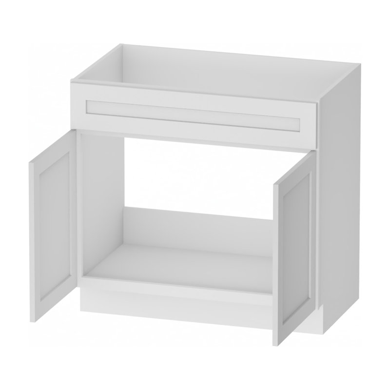 Meuble-lavabo simple Kindwood Eco Shaker à assembler, 2 portes, White, 36