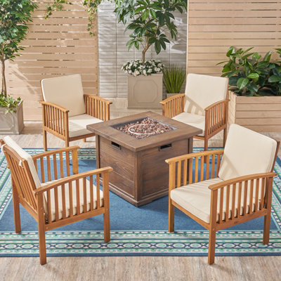 Broadbelt 5 Piece Multiple Chairs Seating Group with Cushions by Winston Porter