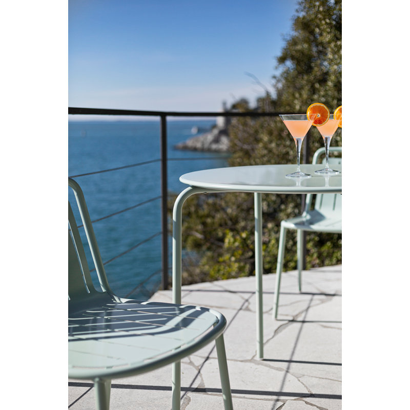 Chaise d'extérieur en métal Easy, Vert thym mat