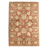 Hand Knotted Wool Oriental Area Rug in Red