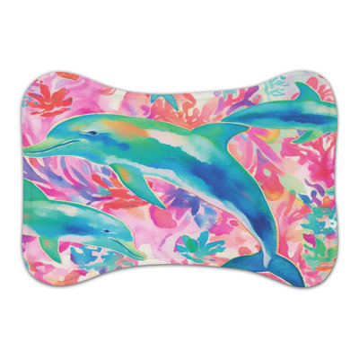 Watercolor Jungle - 1 Piece Bone Shape Feeding Mat