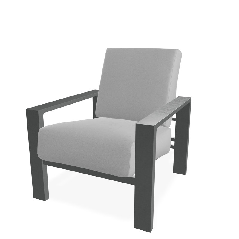 Larssen Deep Seating Cushion Arm Chair, Graphite, Dazzle